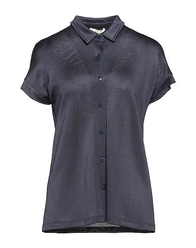 Midnight blue Knitted Solid color shirts & blouses