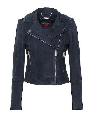 Midnight blue Leather Biker jacket