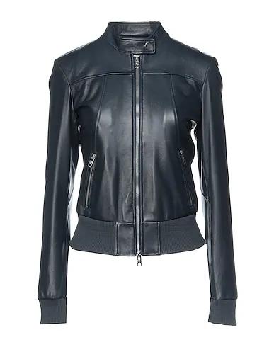 Midnight blue Leather Bomber