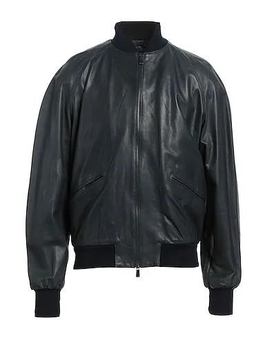 Midnight blue Leather Bomber
