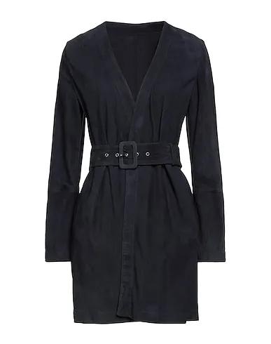 Midnight blue Leather Full-length jacket