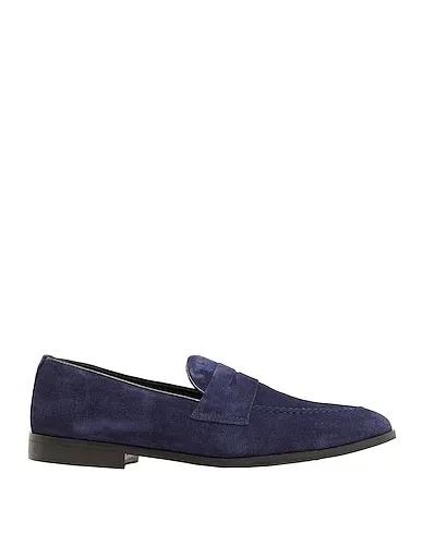 Midnight blue Leather Loafers SPLIT LEATHER LOAFERS