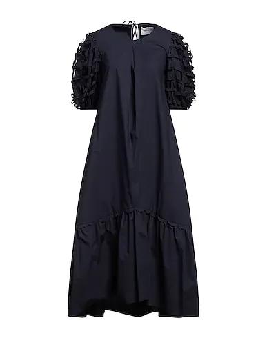 Midnight blue Plain weave Midi dress