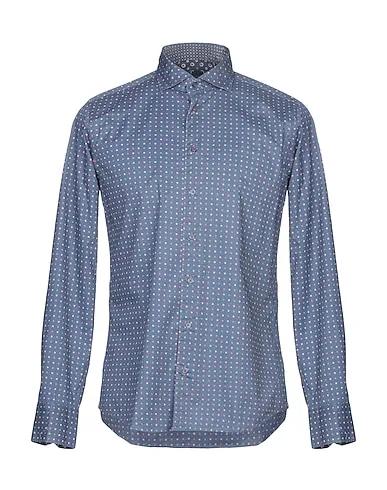 Midnight blue Plain weave Patterned shirt