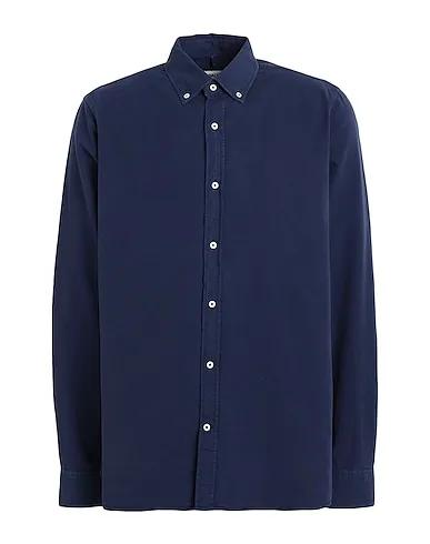 Midnight blue Plain weave Solid color shirt ANTEJOALF 
