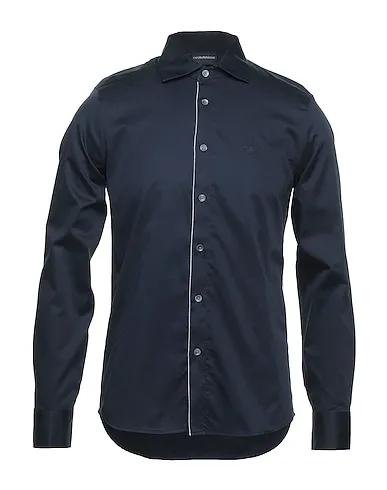 Midnight blue Plain weave Solid color shirt