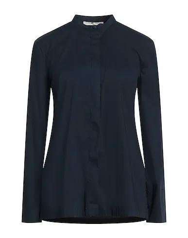 Midnight blue Poplin Solid color shirts & blouses
