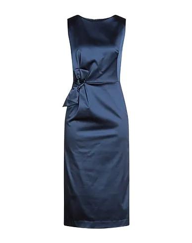 Midnight blue Satin Midi dress