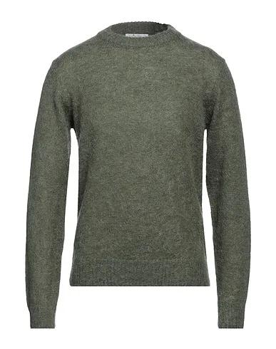 Military green Boiled wool Sweater