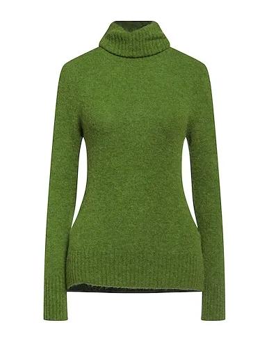 Military green Boiled wool Turtleneck