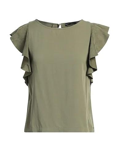 Military green Cotton twill Blouse