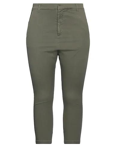 Military green Cotton twill Casual pants