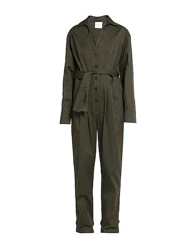 Military green Cotton twill Jumpsuit/one piece