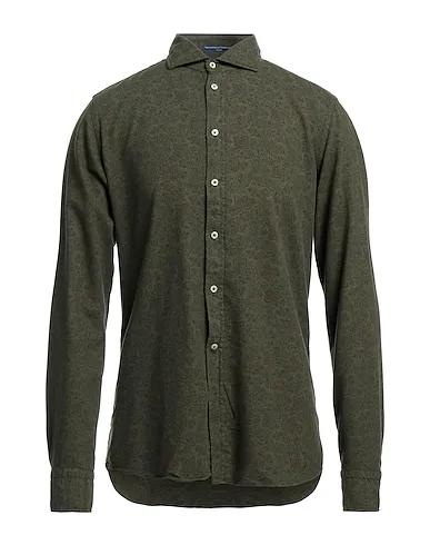 Military green Cotton twill Patterned shirt