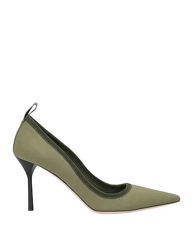 Military green Cotton twill Pump