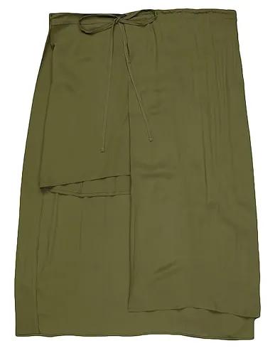 Military green Crêpe Midi skirt
