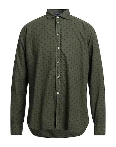 Military green Flannel Patterned shirt