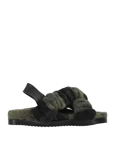 Military green Flannel Sandals