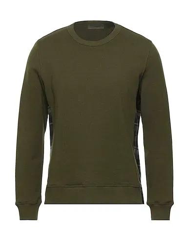 Military green Flannel Sweatshirt