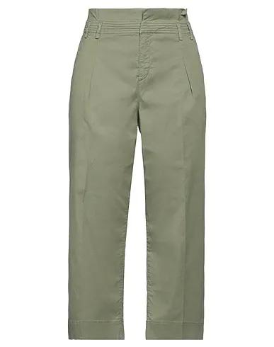 Military green Gabardine Casual pants