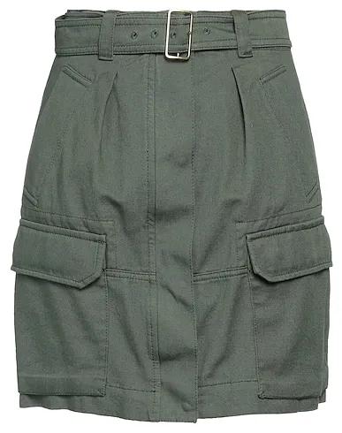 Military green Gabardine Mini skirt