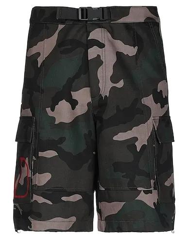 Military green Gabardine Shorts & Bermuda