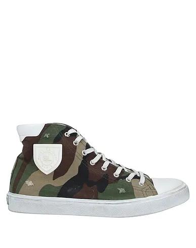 Military green Gabardine Sneakers