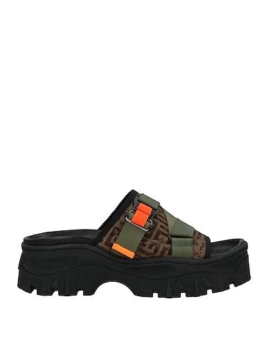 Military green Jacquard Sandals