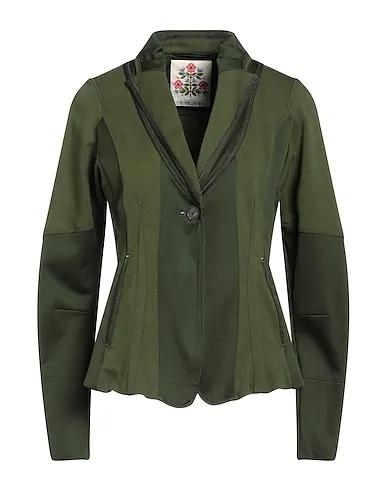Military green Jersey Blazer
