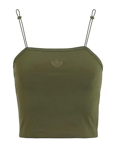 Military green Jersey Crop top TOP
