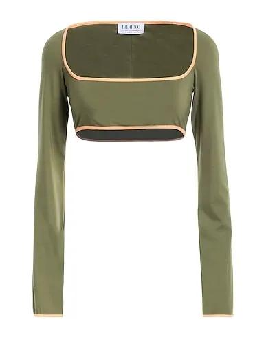 Military green Jersey Top