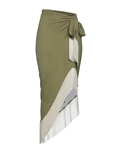 Military green Knitted Midi skirt
