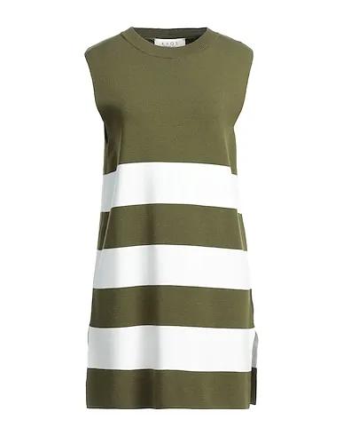 Military green Knitted Short dress