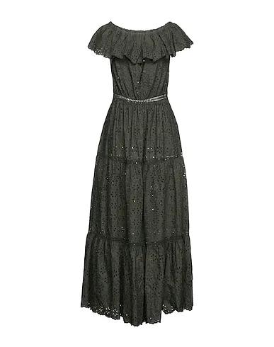 Military green Lace Long dress