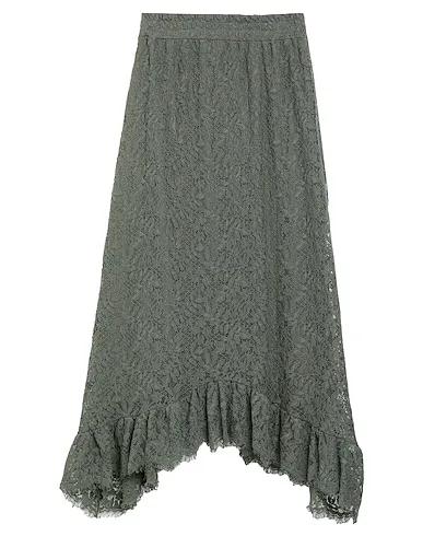 Military green Lace Maxi Skirts