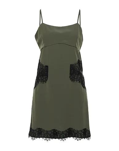 Military green Lace Short dress