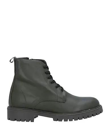 Military green Leather Boots