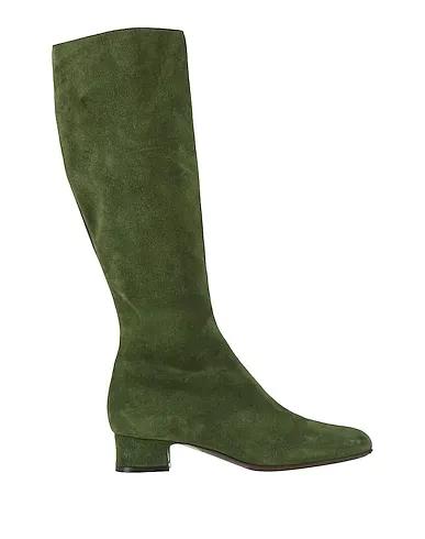 Military green Leather Boots