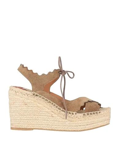 Military green Leather Espadrilles