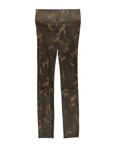 Military green Leather Leather pant
