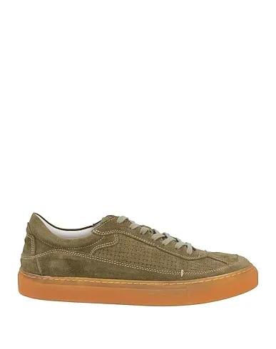 Military green Leather Sneakers