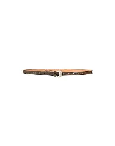 Military green Leather Thin belt
