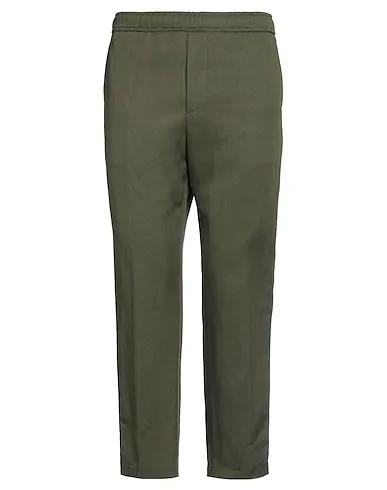 Military green Plain weave Casual pants