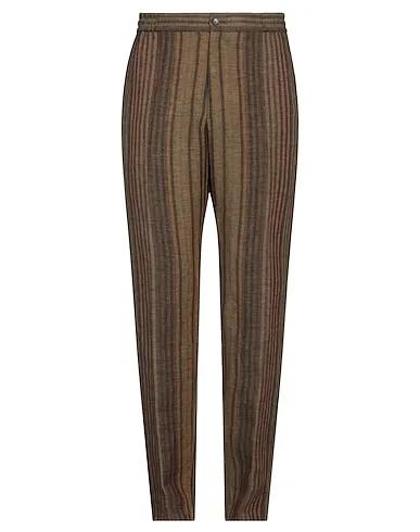 Military green Plain weave Casual pants