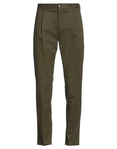 Military green Plain weave Casual pants