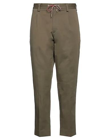 Military green Plain weave Casual pants