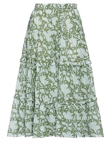Military green Plain weave Midi skirt