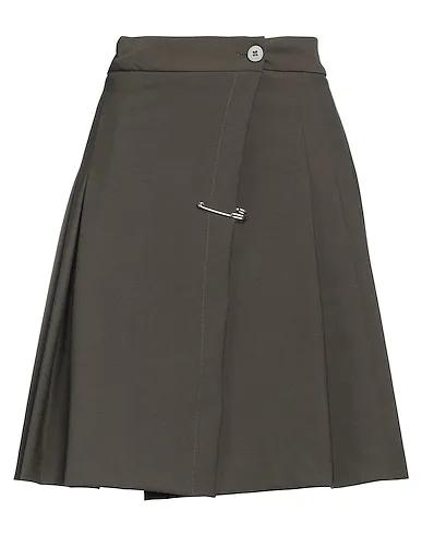 Military green Plain weave Mini skirt