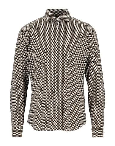 Military green Plain weave Patterned shirt