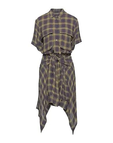 Military green Plain weave Short dress